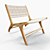 HKLiving Natural Teak Lounge Chair 3D model small image 1