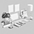 Rose Workplace Set: Stylish and Functional 3D model small image 2