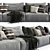 Modern Daniel Sofa: Composition 4 3D model small image 4