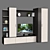 Modern TV Cabinet with Limited Angle Door Opening 3D model small image 1
