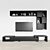 Modern Wooden TV Stand with Showcase 3D model small image 1