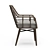 Vintage Emery Armchair: White & Dark Brown 3D model small image 3