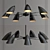 Futuristic Black Ceiling Chandelier 3D model small image 1