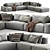 Jesse Daniel Sofa: Modern Elegance Blend 3D model small image 1