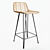 Natural Elegance: HKLiving Rattan Bar Stool 3D model small image 1