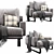 Rex Armchair: Modern Comfort and Style 3D model small image 2