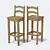 Clearmont Bar Chair: Stylish Pine Wood Design 3D model small image 1