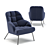 Luxury Midnight Blue Armchair 3D model small image 3