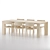 Modern Oak Dining Table Set 3D model small image 2