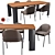 Elegant Izoard & Panta Rei Dining Set 3D model small image 1