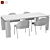 Elegant Izoard & Panta Rei Dining Set 3D model small image 3