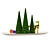 Christmas Harmony: Tree, Deer Figurine, Glass Toy, Balls, Plate 3D model small image 2