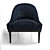 Elegant Velvet Bella Chair 3D model small image 5