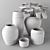 Minimalist White Ceramic Vase 3D model small image 3