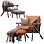 Elegant Mist Lounge Chair 3D model small image 1