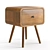 Scandinavian Teak Nightstand: 50x40x58 cm 3D model small image 4