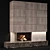 Modern Wooden Panel Fireplace 3D model small image 1