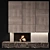 Modern Wooden Panel Fireplace 3D model small image 2