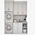 Electrolux Laundry Set: EDH 3498 RDE Dryer & EWF1408WDL2 Washer 3D model small image 2