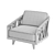 Weathered Grey Teak Outdoor Lounge Chair 3D model small image 5