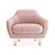 Velvet Lily Armchair: Pink Elegance 3D model small image 2