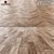 Brown Laminate Flooring - Standard and Herringbone Layouts 3D model small image 1