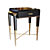 Sleek Brass and Marble Side Table 3D model small image 1
