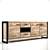 Zara Natural Wood Buffet - 3 Doors, 2 Drawers 3D model small image 1