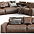 Modern Jesse Leather Sofa 3D model small image 3