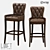 LoftDesigne 3863 Leather and Wood Bar Stool 3D model small image 1