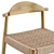 Rustic Wood Seat Bar Stool 3D model small image 4