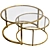 Modern Gold Frame Coffee Table 3D model small image 1