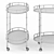 Elegant 2-Tier Mirrored Trolley 3D model small image 3