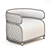 Elegant Opera Velvet Armchair 3D model small image 3