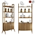 EDEN-ROCK Bookcase: Sleek Design with Bronze Glass Shelves & Wooden Frame 3D model small image 1