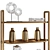 EDEN-ROCK Bookcase: Sleek Design with Bronze Glass Shelves & Wooden Frame 3D model small image 3