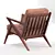 Wooden Fabric Armchair 3D model small image 2