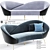 Wing Curved Sofa: Modern Elegance for Ultimate Comfort 3D model small image 1