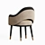 Elegant Black & White Armchair 3D model small image 3