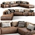 Jesse Leather Sofa Daniel - Modern and Stylish 3D model small image 1