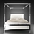 Elegant Acrylic Canopy Bed 3D model small image 5