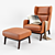 Rustic Ryder Leather Chair: Corona Render 3D model small image 1