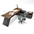 Modern Office Table Set 3D model small image 3