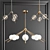 Sleek Metal Glass Chandelier 3D model small image 1