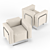 Milani Cocktail Leather Armchair 3D model small image 3