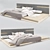 Sleek & Stylish Modern Bed 3D model small image 1