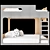 Modern Twin Bunk Bed 3D model small image 3