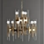 Italian Brass & Glass Chandelier 3D model small image 1