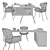 Sleek Office Furniture Set 3D model small image 2