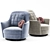 Larkin Swivel Armchair: Style and Comfort Combined 3D model small image 2